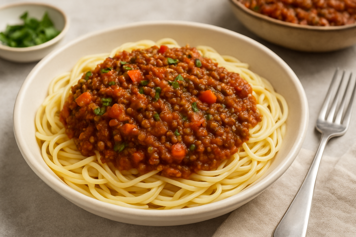 bolognaise vegan plat