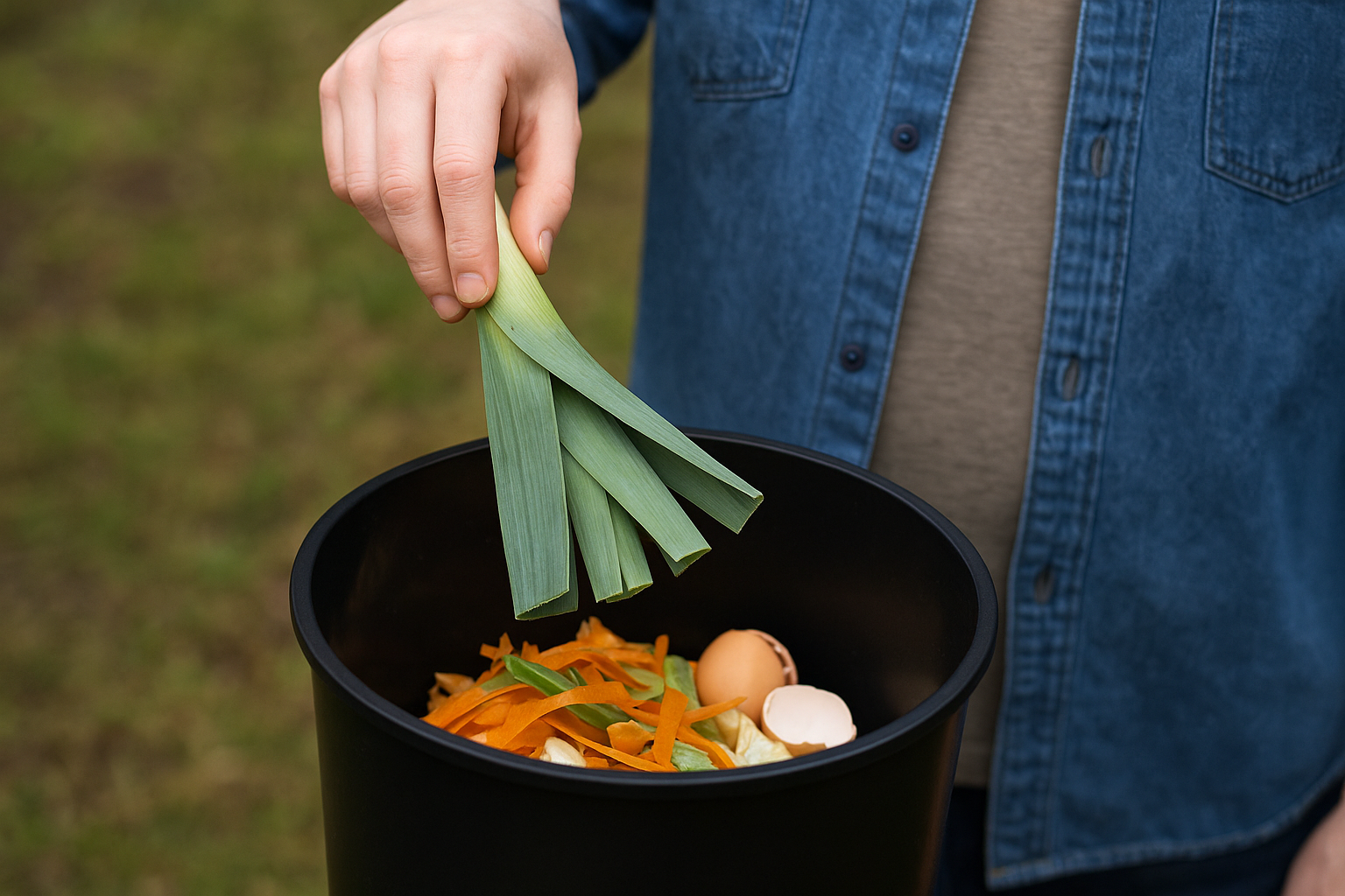vert poireau jeter compost